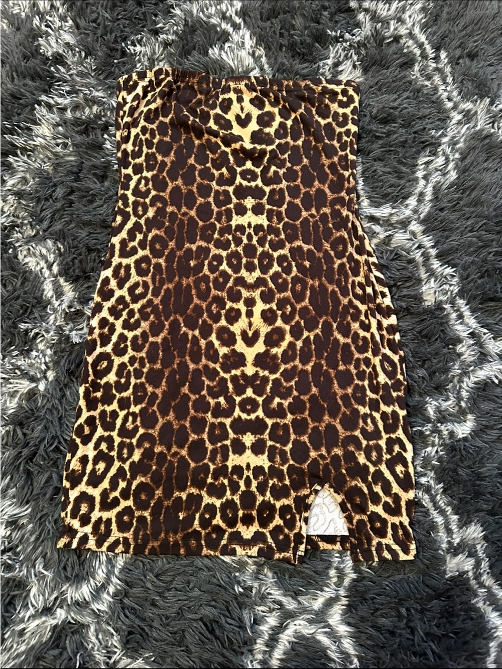 Leopard Print Bodycon Tube Mini Dress